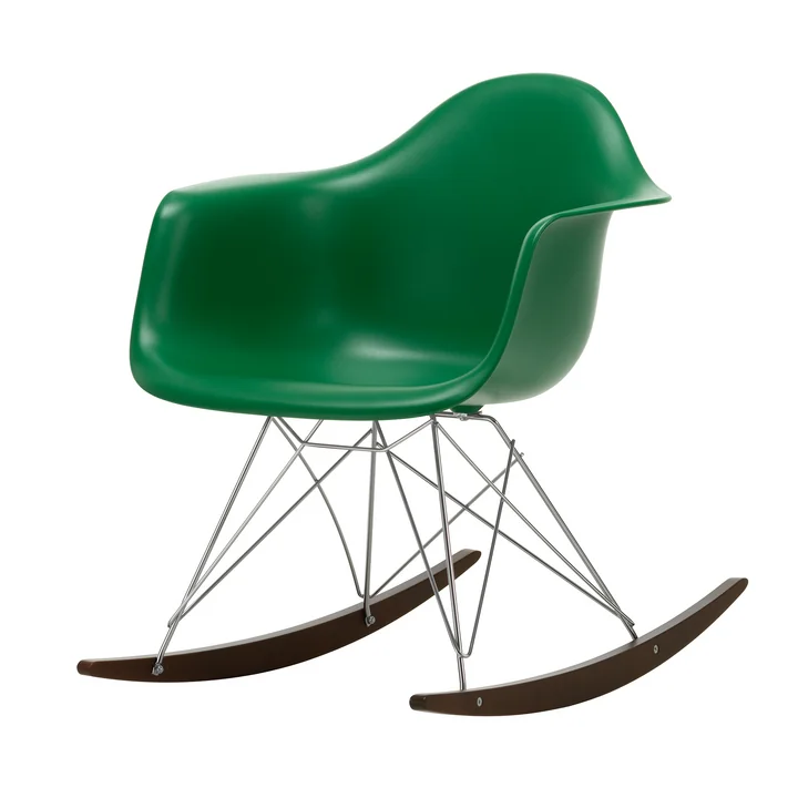 Vitra - Eames Plastic Armchair RAR RE, érable foncé / chrome / émeraude
