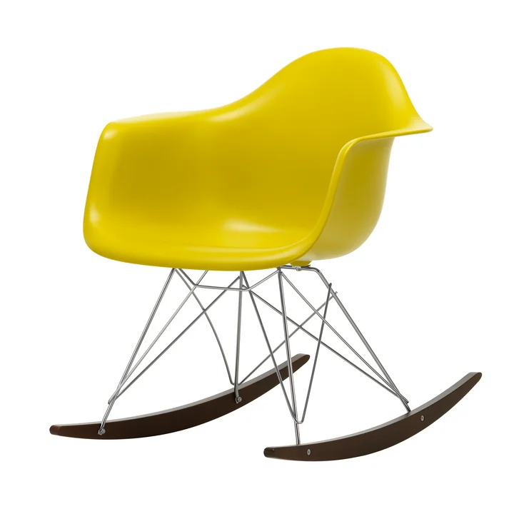 Vitra - Eames Plastic Armchair RAR RE, érable foncé / chrome / moutarde