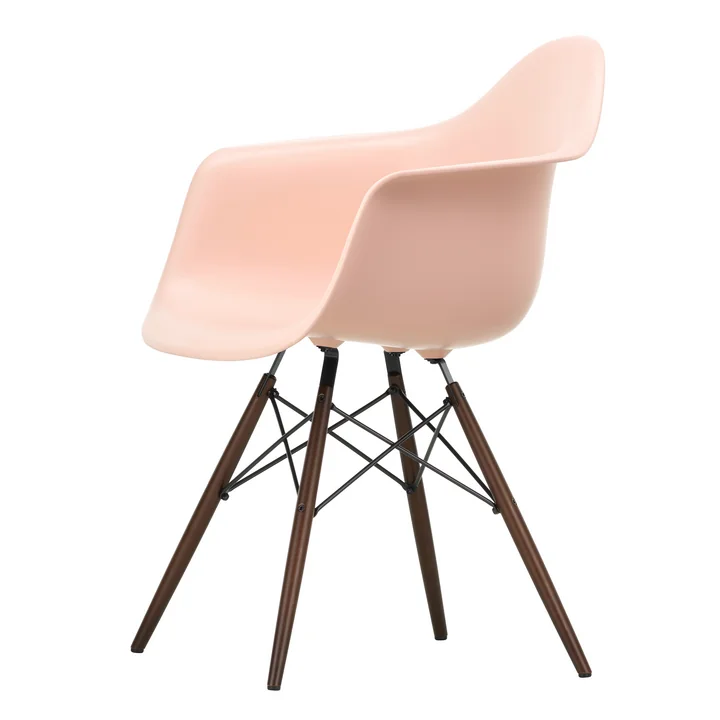 Vitra - Eames Plastic Armchair DAW RE, érable foncé / rose tendre