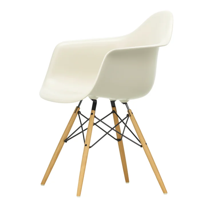Vitra - Eames Plastic Armchair DAW RE, frêne couleur miel / galet