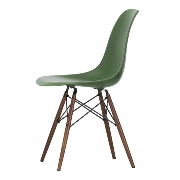 Vitra - Eames Plastic Side Chair DSW RE, érable foncé / forêt