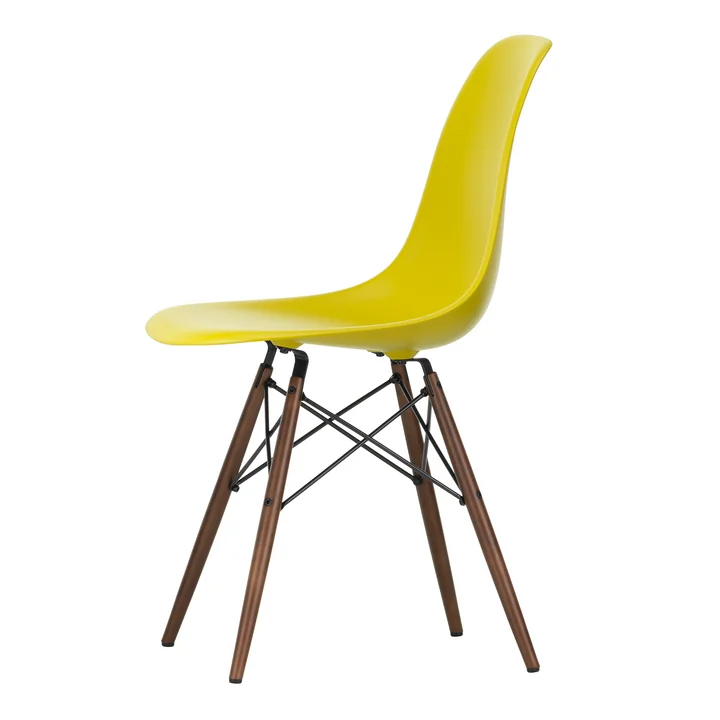 Vitra - Eames Plastic Side Chair DSW RE, érable foncé / moutarde