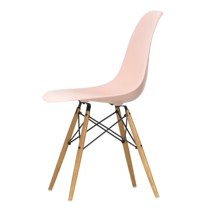 Vitra - Eames Plastic Side Chair DSW RE, frêne couleur miel / rose pâle