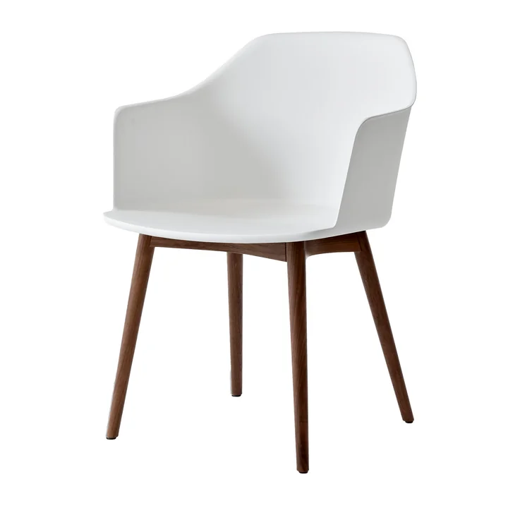 & Tradition - Rely Armchair HW76, noyer laqué / blanc