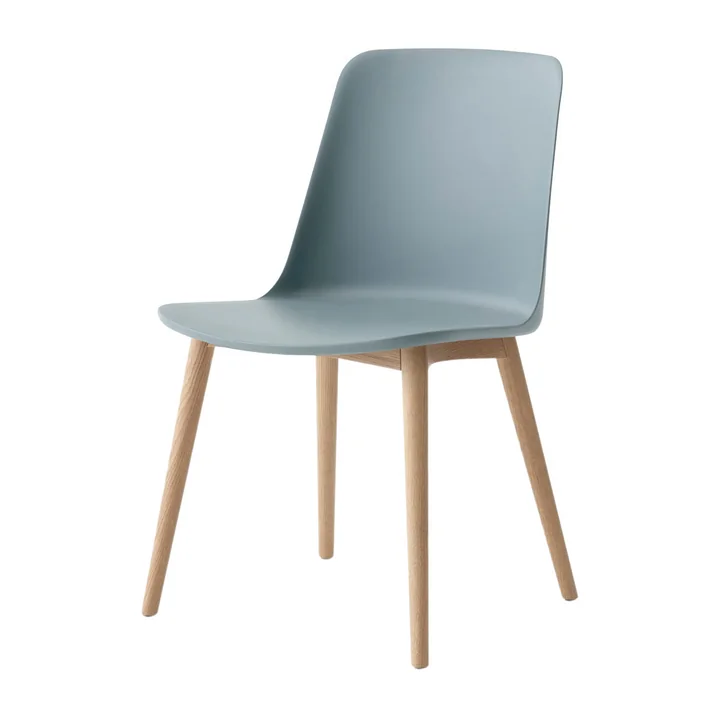 & Tradition - Rely Side Chair HW71, chêne laqué transparent / bleu clair