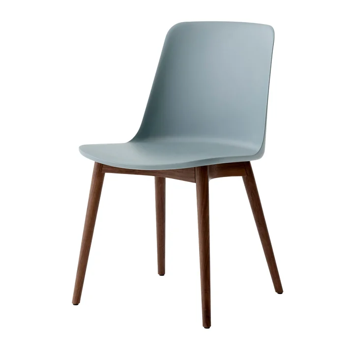& Tradition - Rely Side Chair HW71, noyer laqué / bleu clair