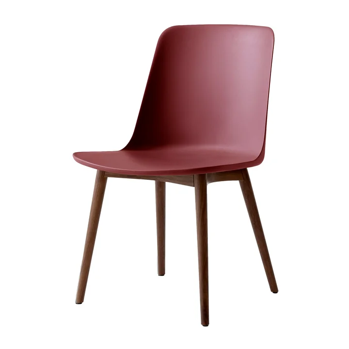 & Tradition - Rely Side Chair HW71, noyer laqué / rouge-brun