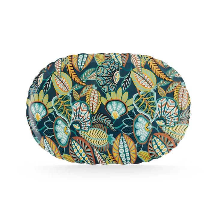 Kartell - x Liberty Jellies Family Plateau, ocre d'encre / vert ( Harvest Time Graphic Impression )