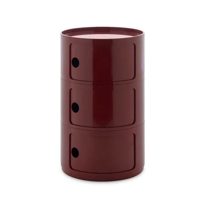 Kartell - New Big Componibili 3 conteneur, H 69,5 cm, bordeaux