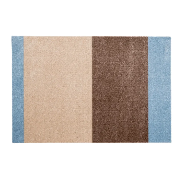 tica copenhagen - Stripes Horizontal Tapis, 60 x 90 cm, ivory / sand / blue