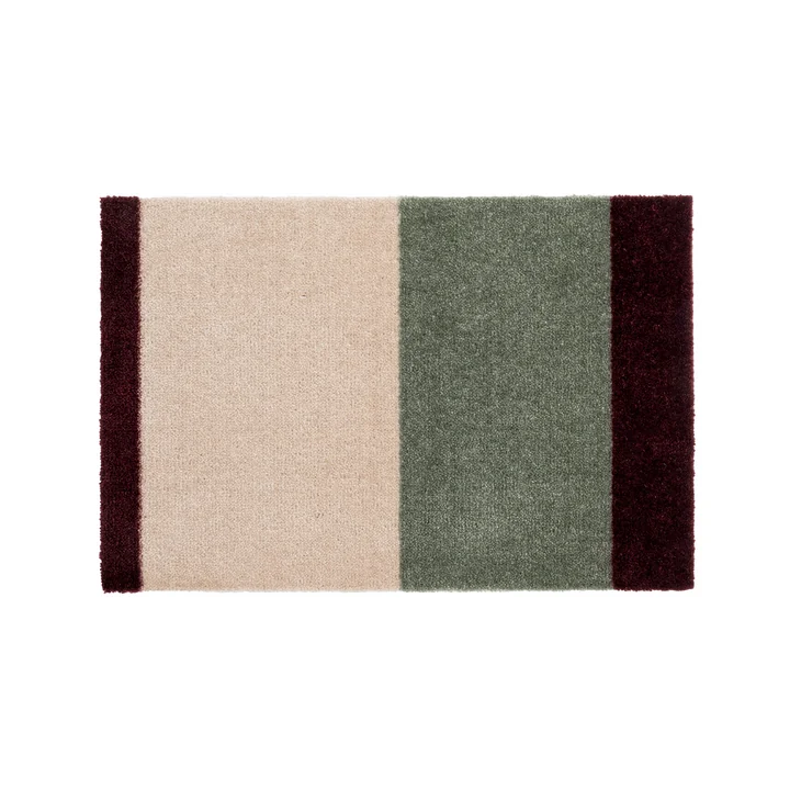 tica copenhagen - Stripes Horizontal Tapis, 40 x 60 cm, green / ivory / bordeaux