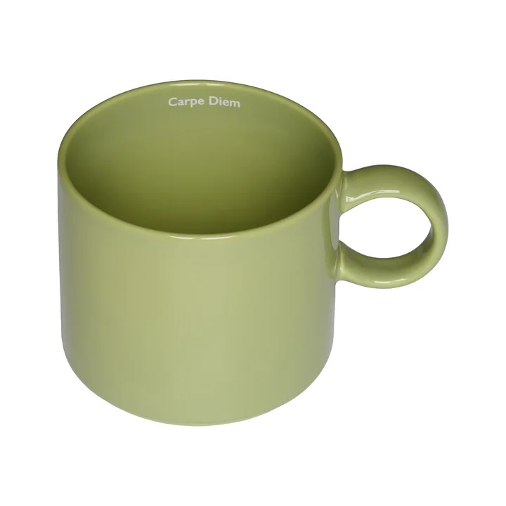 Design Letters - Nordic Jumbo Tasse en porcelaine, Carpe Diem / verte