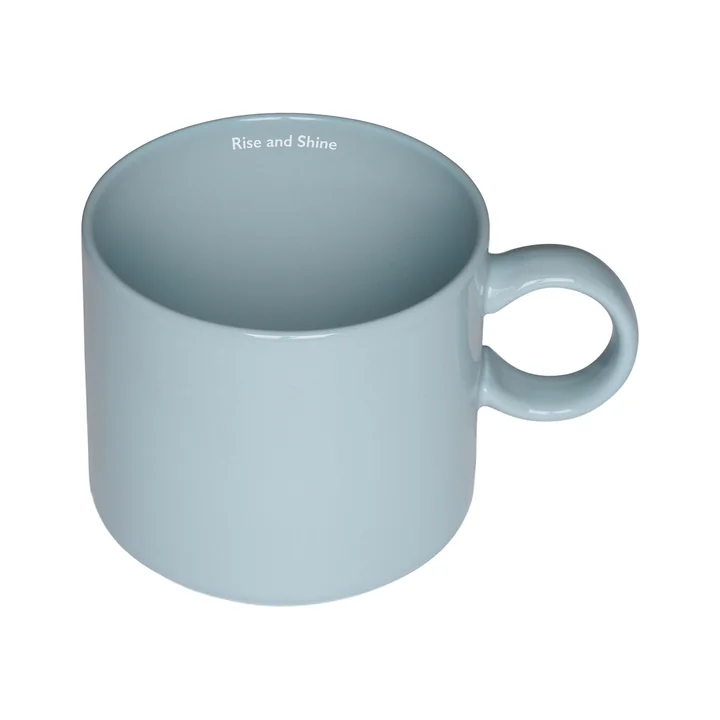 Design Letters - Nordic Jumbo Tasse en porcelaine, Rise and Shine / bleu