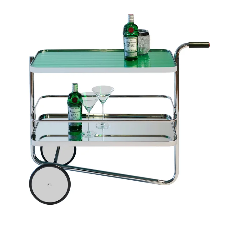 Thonet - S 179 Chariot de service Tanqueray, chrome / vert london