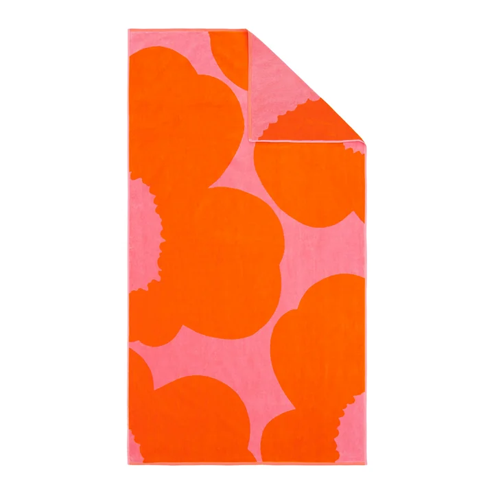 Marimekko - Iso Unikko Serviette de bain, 100 x 180 cm, rose / orange red