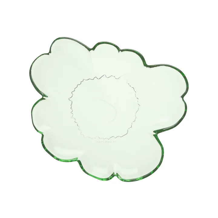 Marimekko - Unikko assiette en verre, 20 cm, vert