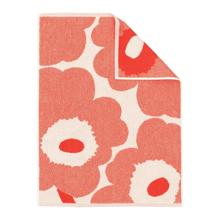 Marimekko - Unikko Serviette 50 x 70 cm, blanc cassé / orange red