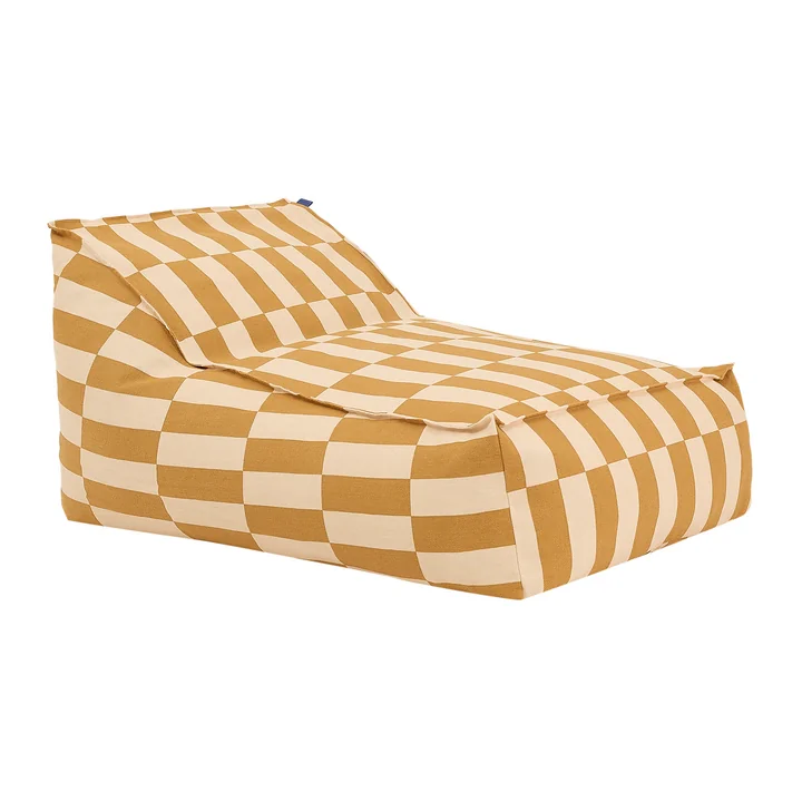 Nobodinoz - Vibes Long Pouf (pour adultes), mustard and sand tiles