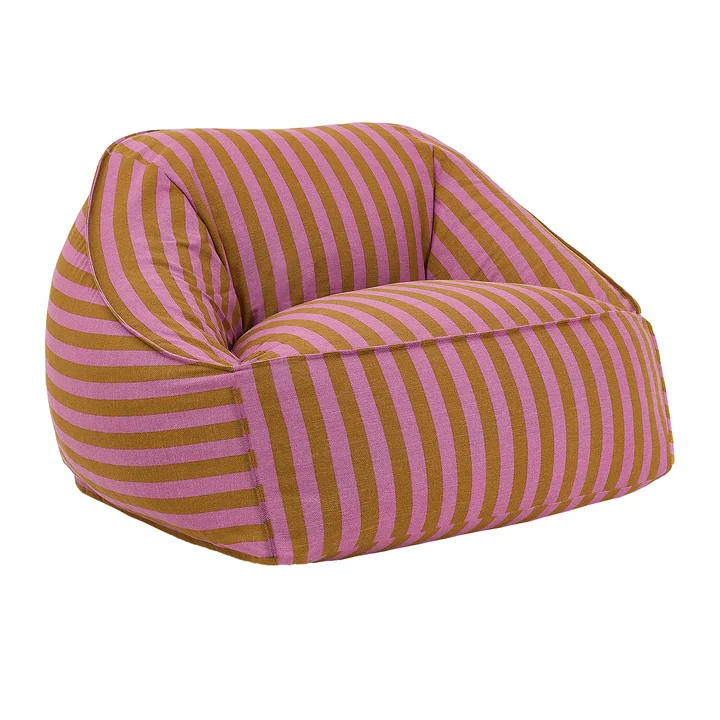 Nobodinoz - Ziggy Fauteuil-sac (pour adultes), pink curry stripes