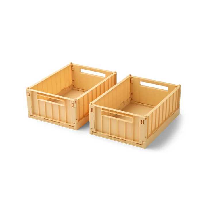 LIEWOOD - Weston Boîte de rangement, 25 x 18 x 9,5 cm, lemon yellow (lot de 2)