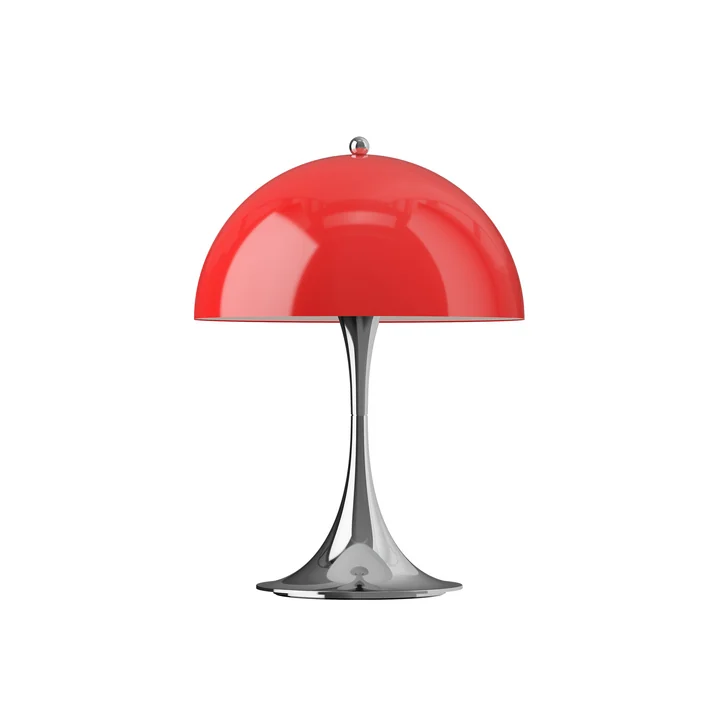 Louis Poulsen - Panthella 250 Portable V3 Lampe de table LED à batterie, chromée / opale originale rouge