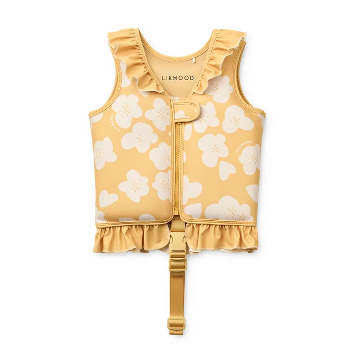 LIEWOOD - Dove gilet de sauvetage avec volants, Flower, lemon yellow