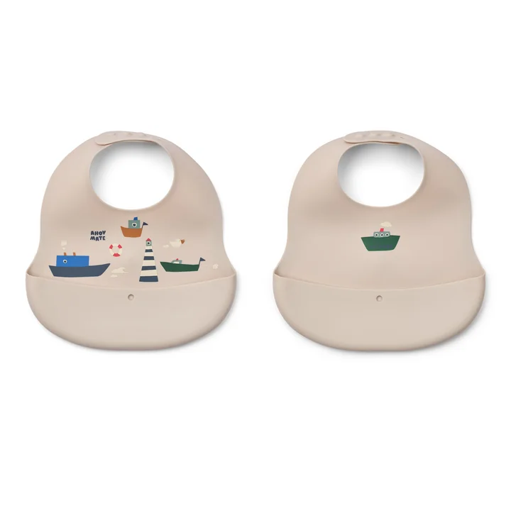 LIEWOOD - Ember Bibs, Sailing, sandy (set de 2)