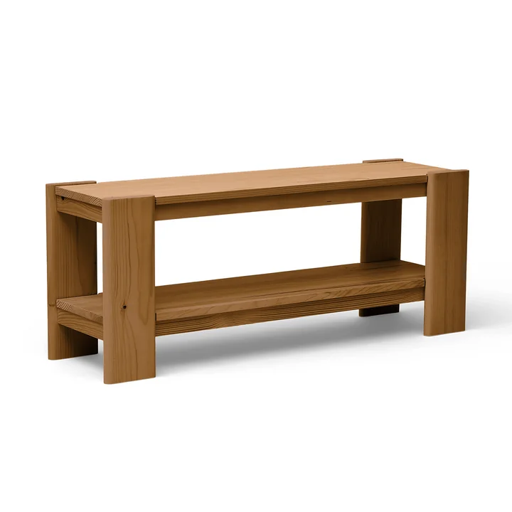 Form & Refine - Beam Banc, 112 cm, pin laqué mat, marron profond
