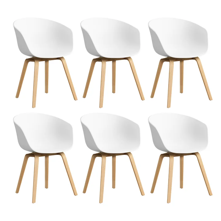 HAY-About-A-Chair-AAC-22-Eiche-lackiert-white-2-6er-Set
