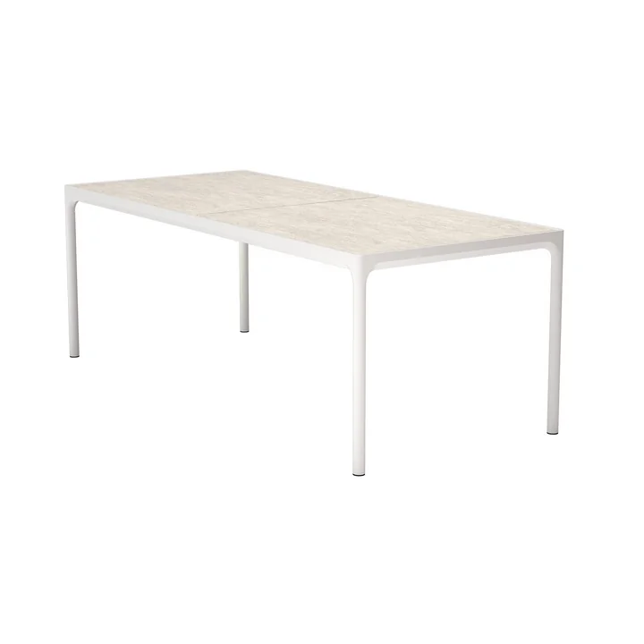 HOUE - FOUR Table d'extérieur, 210 x 90 cm, muted white / shell