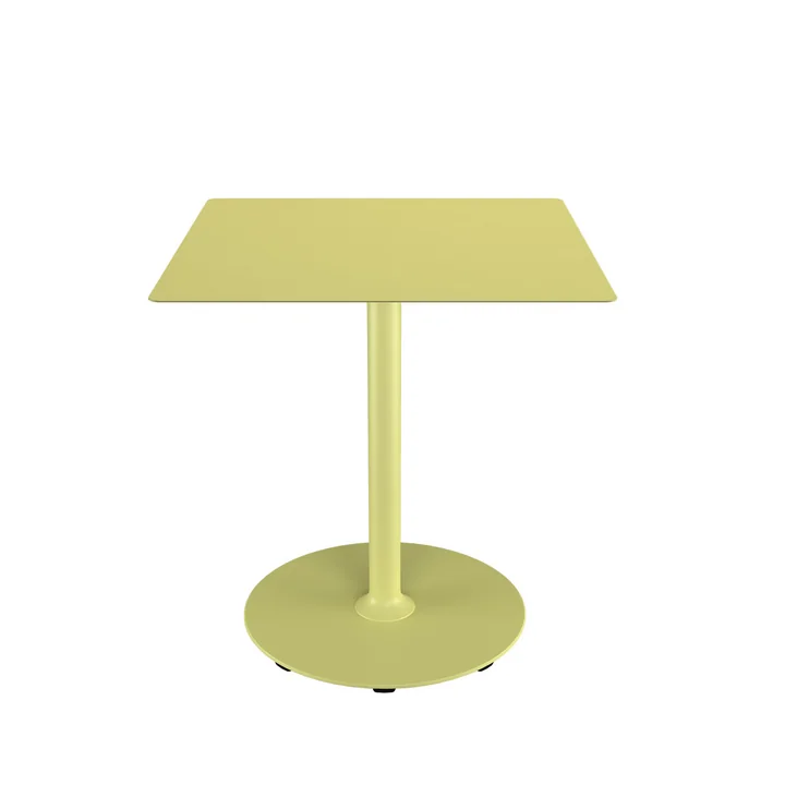 HOUE - Pico Table de jardin, 70 x 70 cm, piétement rond, lemon zest