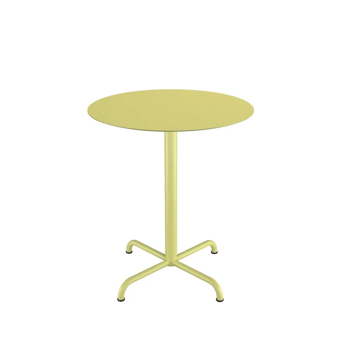 HOUE - Pico Table de jardin, Ø 64 cm, piétement 4 étoiles, lemon zest