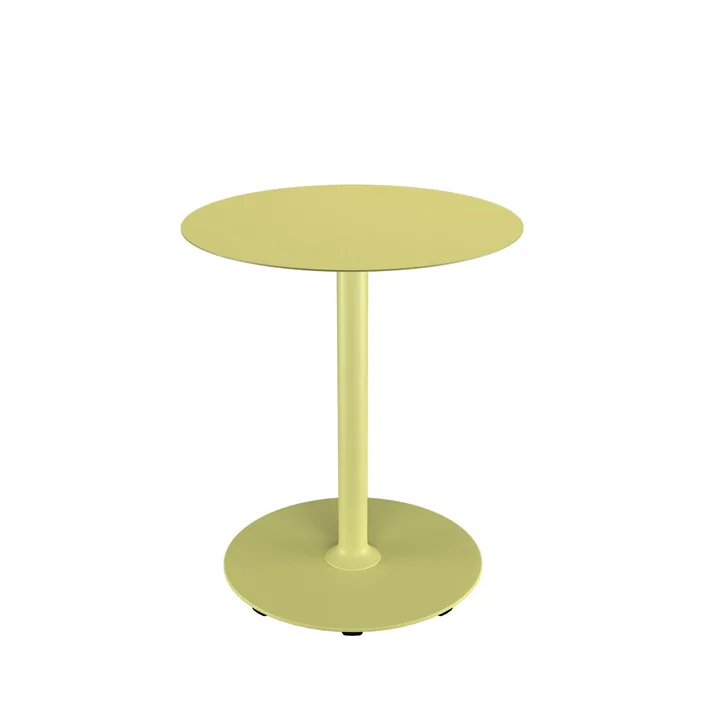 HOUE - Pico Table de jardin, Ø 64 cm, piétement rond, lemon zest