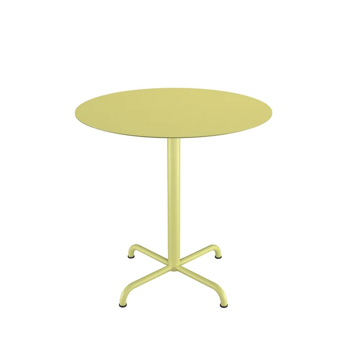 HOUE - Pico Table de jardin, Ø 74 cm, piétement 4 étoiles, lemon zest