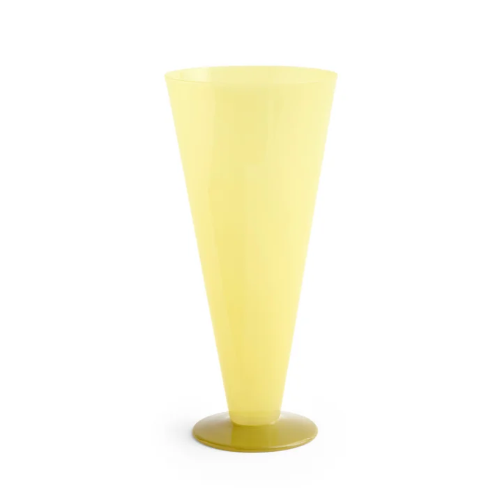 HAY - Conical Vase L, Ø 12 x H 26 cm, jaune et vert lime