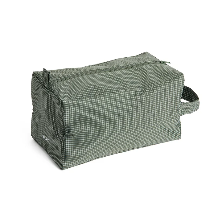HAY - Grid Wash Bag M, vert foncé