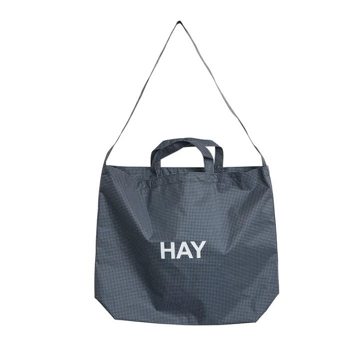 HAY - Grid Crossover Bag M, bleu foncé