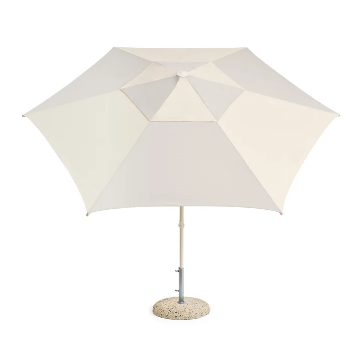HAY - Terrazza Parasol, hexagonal, Ø 300 cm, blanc cassé / gris