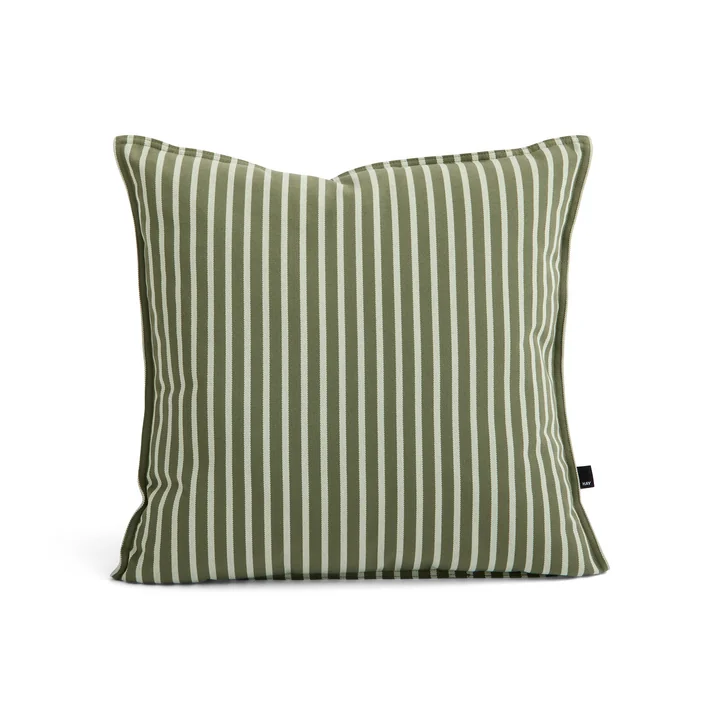 HAY - Terrazza Outdoor coussin, 50 x 50 cm, rayures épaisses, olive