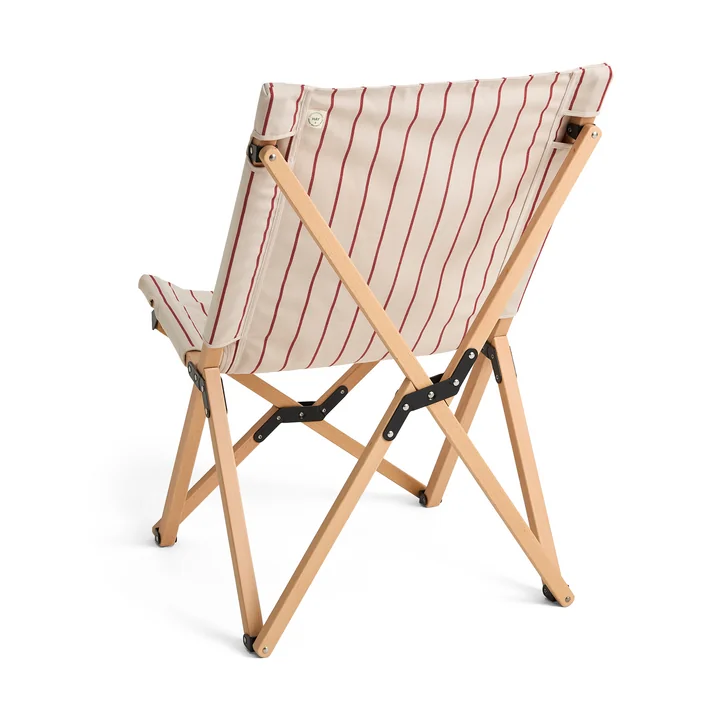 HAY - Outdoor Market Chaise pliante, beige avec bandes rouges