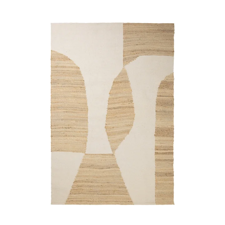 Broste Copenhagen - Tapis « Lumi », 140 x 200 cm, blanc / naturel