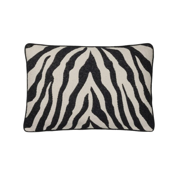 Broste Copenhagen - Zebra Taie d'oreiller, 40 x 60 cm, black / light Beige