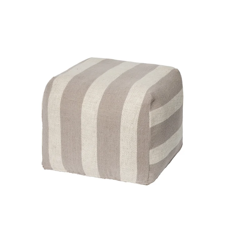 Broste Copenhagen - Sigrid Pouf, gris clair / beige