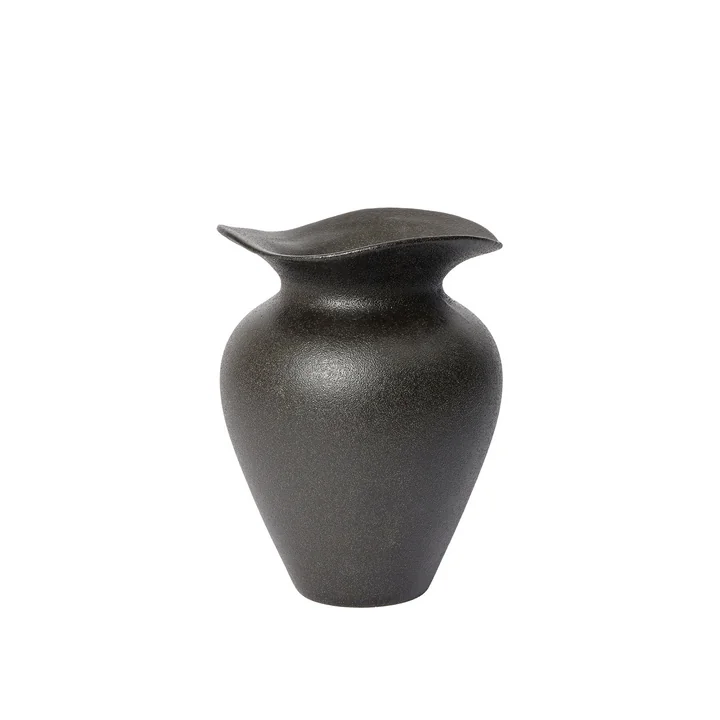 Broste Copenhagen - Florentina Vase, Ø 16 cm x H 2 2. 5 cm, noir, mat