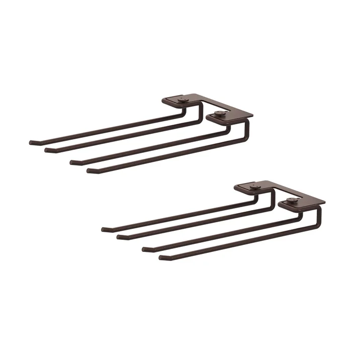 String - Hanger Rack Module pour verres à vin, 16 x 30 cm, brun foncé (lot de 2)