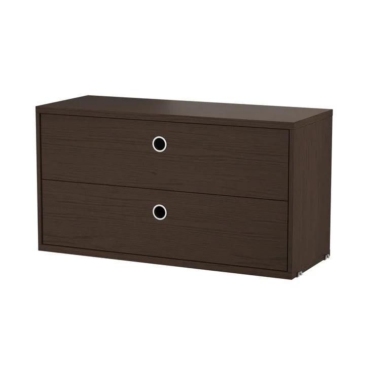 String - Module d'armoire avec tiroirs 78 x 30 cm, chêne foncé