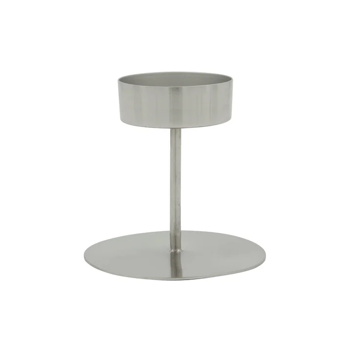 House Doctor - Anit porte-bougie à chauffe-plat, Ø 10 x H 10,5 cm, argenté