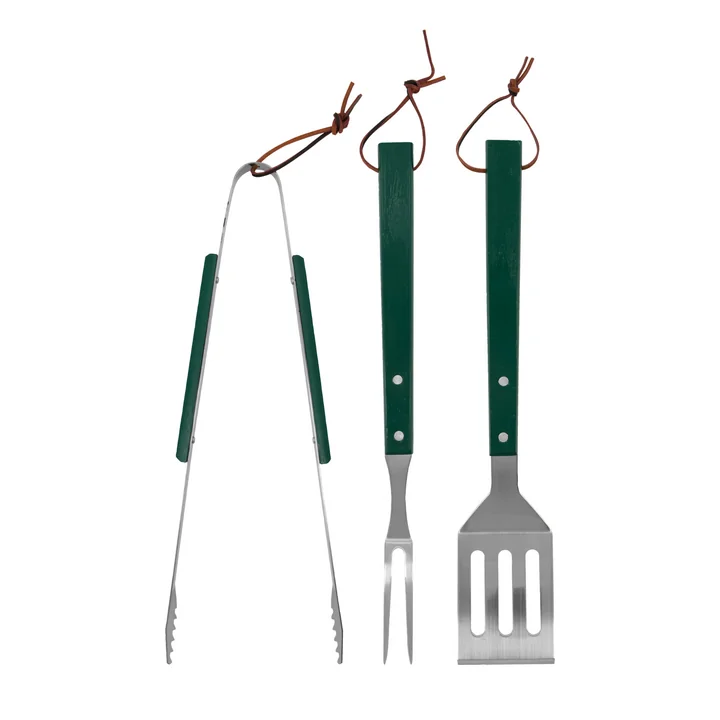 Nicolas Vahé - Outils BBQ, acier inoxydable, vert (set de 3)
