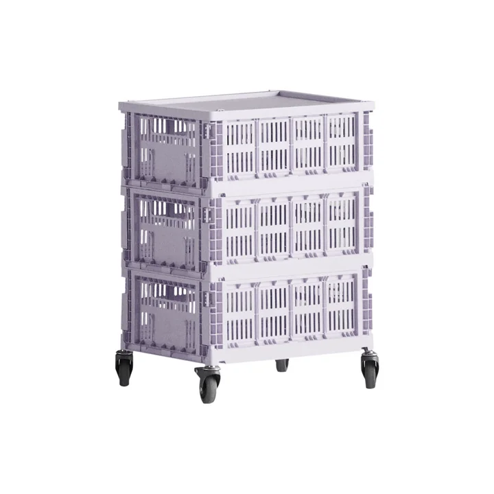 HAY - Table d'appoint sur roulettes, medium, lavender, recycled