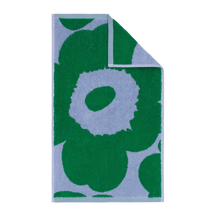 Marimekko - Unikko Serviette d'invité, 30 x 50 cm, bleu clair / vert